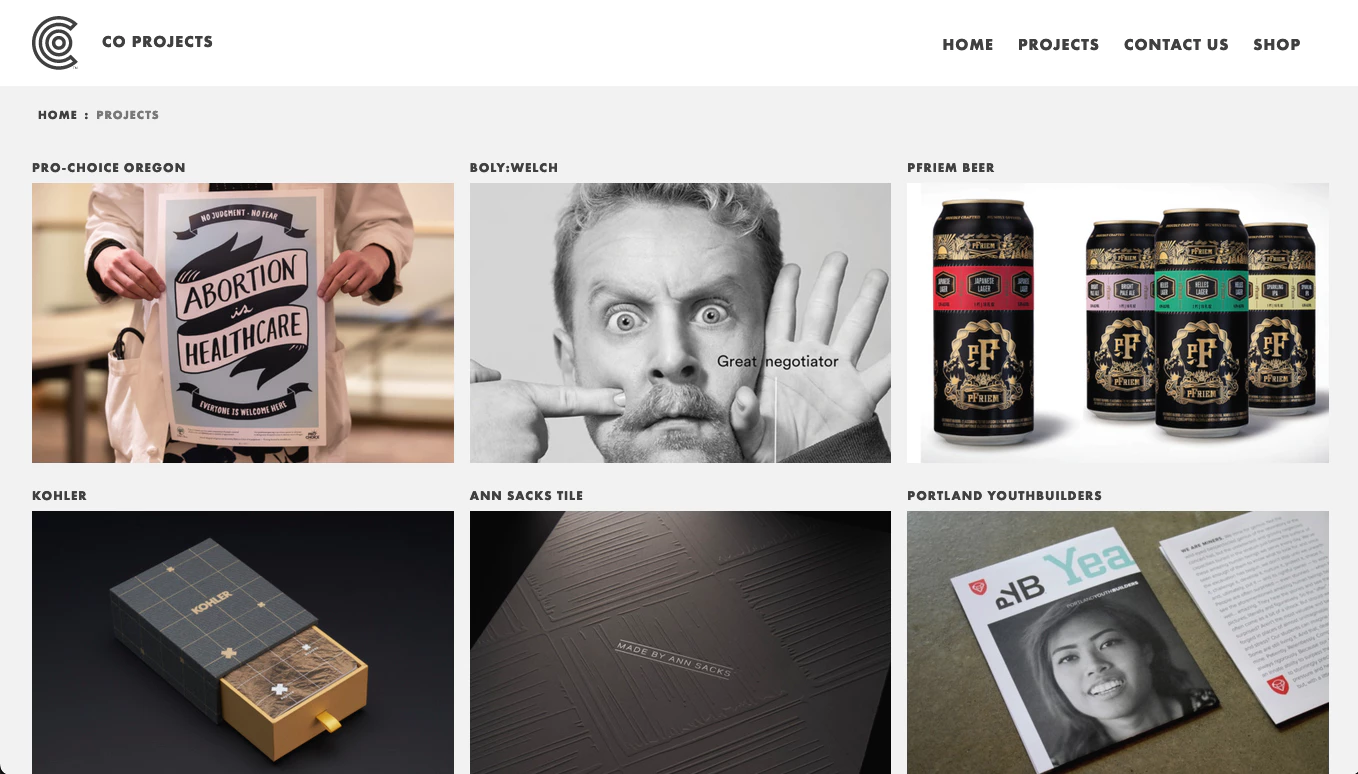 CO Projects website screen capture