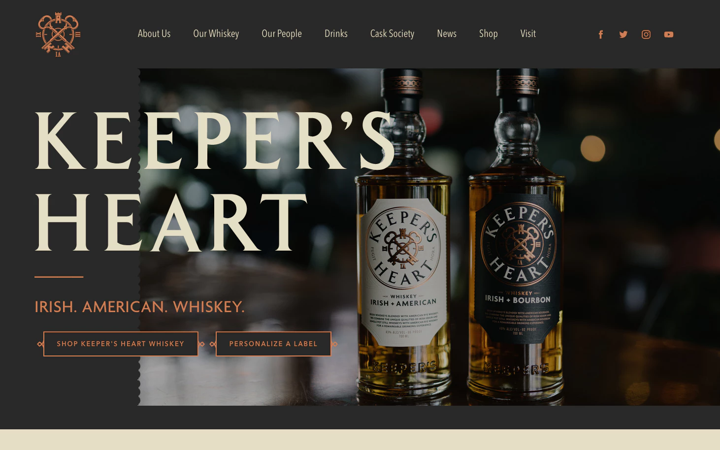 screen capture of Keeper's Heart website