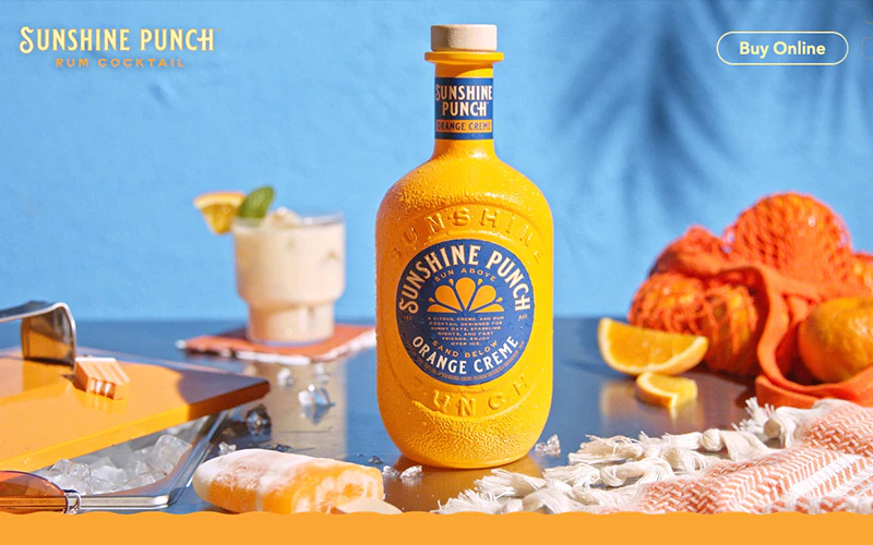 cropped image of Sunshine Punch website